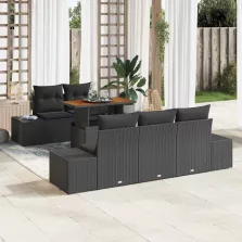   vidaXL Kert étkező szett 6 pcs Fekete és Barna 100 x 55 x 73 cm
