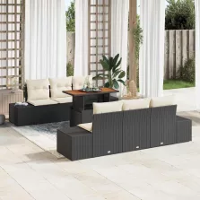   vidaXL Kert étkező szett 7 pcs Fekete és Krém 100 x 55 x 73 cm