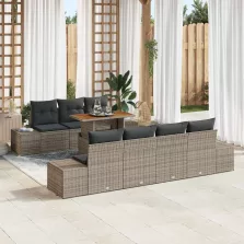   vidaXL Kert étkező szett 8 pcs Szürke és Barna 100 x 55 x 73 cm