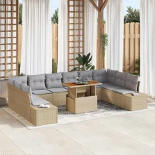   vidaXL Kerti Kanapé Szett 11 pcs Barna és szürke 100 x 55 x 73 cm