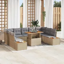   vidaXL Kert étkező szett 10 pcs Barna és szürke 100 x 55 x 73 cm
