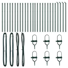   vidaXL Kerítésoszlopok 26 db Zöld Ø32 mm 80 cm Galvanizált Acél