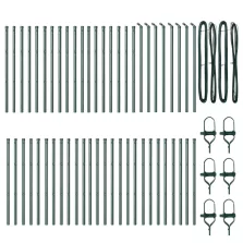   vidaXL Kerítésoszlopok 52 db Zöld Ø32 mm 120 cm Horganyzott Acél