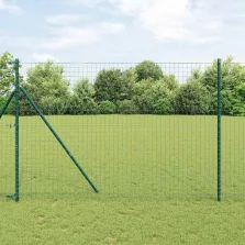 vidaXL Kerítés oszlopokkal Zöld 1.6 x 10 m Acél