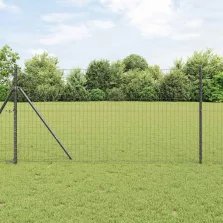 vidaXL Kerítés oszlopokkal Szürke 1.2 x 25 m Acél