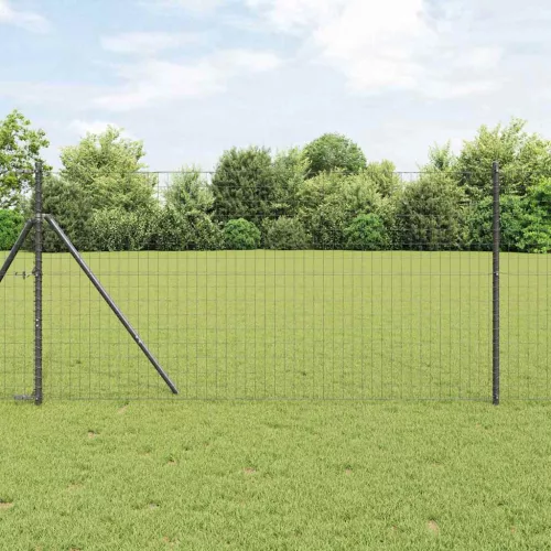 vidaXL Kerítés oszlopokkal Szürke 1.2 x 25 m Acél