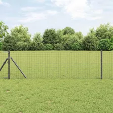   vidaXL Kerítés oszlopokkal Szürke 0,6 x 50 m Acél és PVC