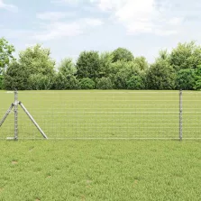 vidaXL Kerítés oszlopokkal Ezüst 0,4 x 10 m Acél