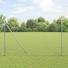 vidaXL Kerítés oszlopokkal Ezüst 1.6 x 10 m Acél