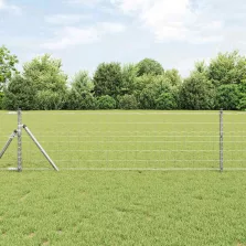 vidaXL Kerítés oszlopokkal Ezüst 0.8 x 10 m Acél