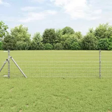 vidaXL Kerítés oszlopokkal Ezüst 0,6 x 25 m Acél
