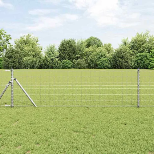 vidaXL Kerítés oszlopokkal Ezüst 0,4 x 25 m Acél