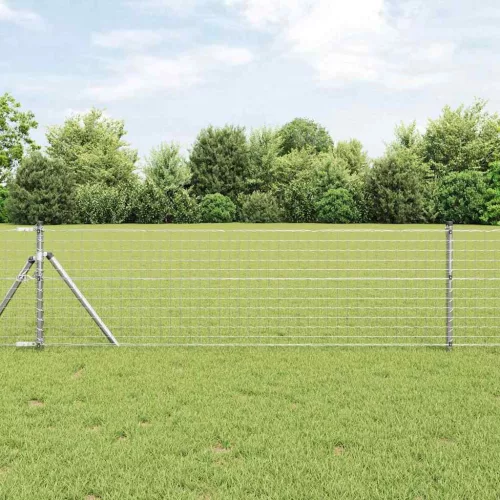 vidaXL Kerítés oszlopokkal Ezüst 0.4 x 50 m Acél