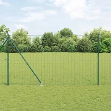 vidaXL Kerítés oszlopokkal Zöld 1.6 x 10 m Acél