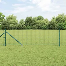 vidaXL Kerítés oszlopokkal Zöld 0.8 x 25 m Acél