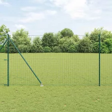 vidaXL Kerítés oszlopokkal Zöld 1.6 x 10 m Acél
