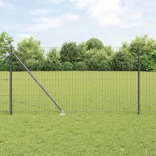 vidaXL Kerítés oszlopokkal Szürke 1.2 x 10 m Acél