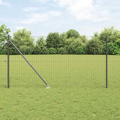 vidaXL Kerítés oszlopokkal Szürke 1.2 x 10 m Acél