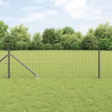vidaXL Kerítés oszlopokkal Szürke 0.8 x 25 m Acél