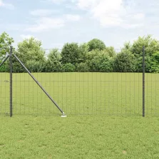 vidaXL Kerítés oszlopokkal Szürke 1 x 25 m Acél