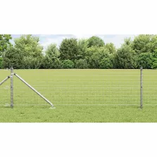 vidaXL Kerítés oszlopokkal Ezüst 0,6 x 10 m Acél