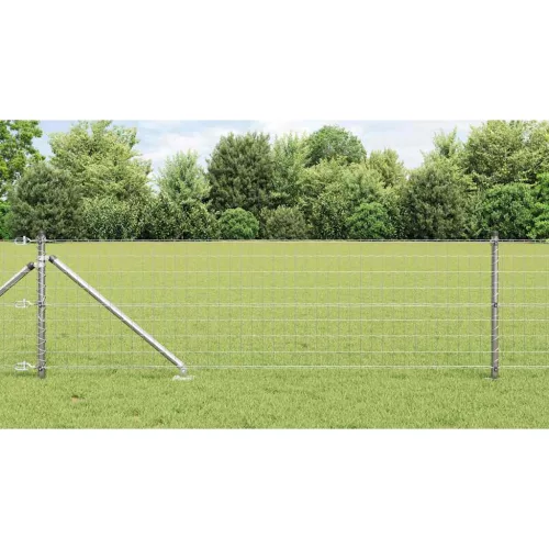 vidaXL Kerítés oszlopokkal Ezüst 0,6 x 10 m Acél