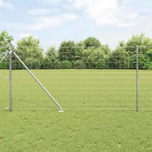 vidaXL Kerítés oszlopokkal Ezüst 1.2 x 10 m Acél