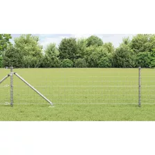 vidaXL Kerítés oszlopokkal Ezüst 0,4 x 25 m Acél