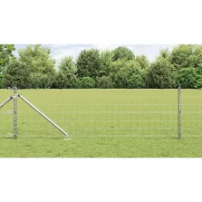 vidaXL Kerítés oszlopokkal Ezüst 0.6 x 50 m Acél