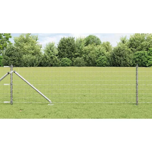 vidaXL Kerítés oszlopokkal Ezüst 0.4 x 50 m Acél