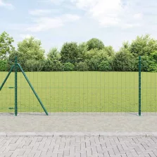 vidaXL Kerítés oszlopokkal Zöld 1 x 25 m Acél