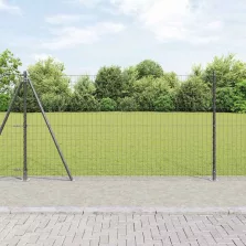 vidaXL Kerítés oszlopokkal Szürke 1.2 x 10 m Acél