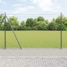 vidaXL Kerítés oszlopokkal Szürke 1.6 x 10 m Acél