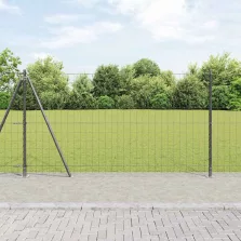 vidaXL Kerítés oszlopokkal Szürke 1.2 x 25 m Acél