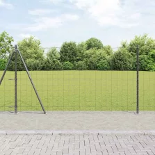 vidaXL Kerítés oszlopokkal Szürke 1,2 x 25 m Acél