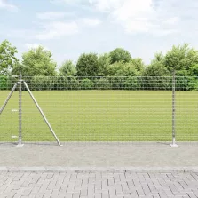 vidaXL Kerítés oszlopokkal Ezüst 0.8 x 10 m Acél