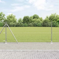 vidaXL Kerítés oszlopokkal Ezüst 1 x 10 m Acél