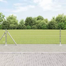 vidaXL Kerítés oszlopokkal Ezüst 0,6 x 10 m Acél