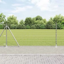 vidaXL Kerítés oszlopokkal Ezüst 0.8 x 25 m Acél