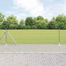 vidaXL Kerítés oszlopokkal Ezüst 0.6 x 50 m Acél