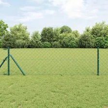 vidaXL Lánckerítés oszlopokkal Zöld 0,6 x 25 m Acél