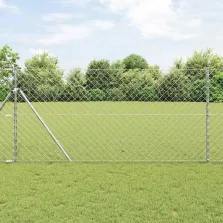 vidaXL Lánckerítés oszlopokkal Ezüst 1 x 10 m Acél