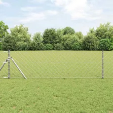 vidaXL Lánckerítés oszlopokkal Ezüst 0,4 x 25 m Acél