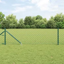 vidaXL Lánckerítés oszlopokkal Zöld 0.8 x 25 m Acél