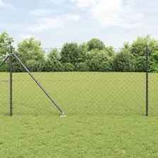 vidaXL Lánckerítés oszlopokkal Szürke 1 x 25 m Acél