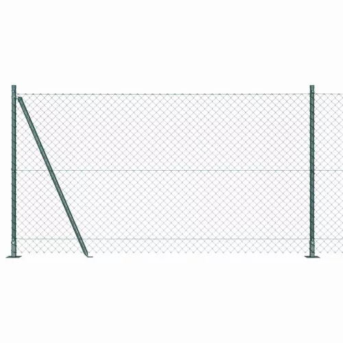 vidaXL Lánckerítés oszlopokkal Zöld 1.2 x 10 m Acél