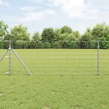vidaXL Legelőkerítés Ezüst 25 x 0.8 m Horganyzott acél