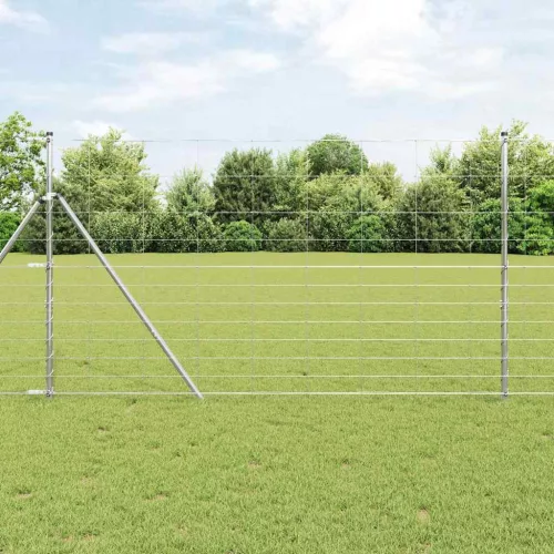 vidaXL Legelőkerítés Ezüst 25 x 1.4 m Horganyzott acél