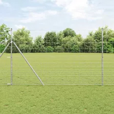 vidaXL Legelőkerítés Ezüst 25 x 1.5 m Horganyzott acél