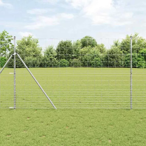 vidaXL Legelőkerítés Ezüst 25 x 1.5 m Horganyzott acél